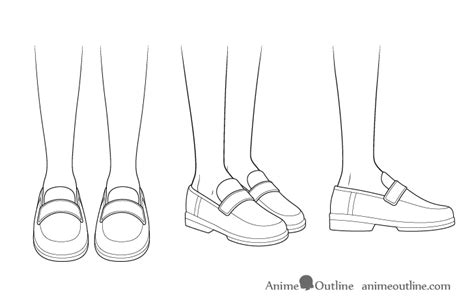 drawing anime school shoes